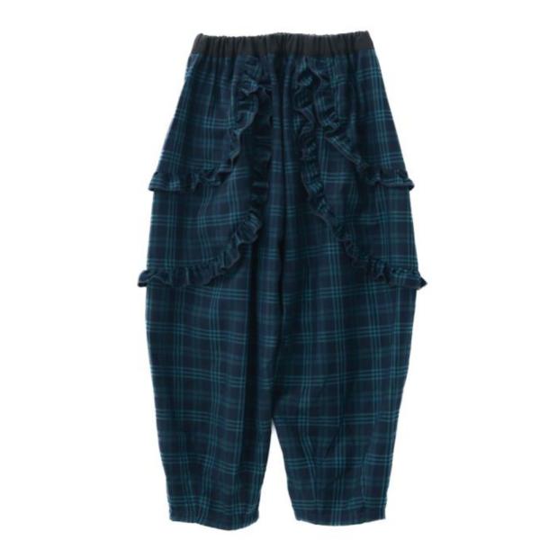 ロングパンツ "ユニカ" チェックサルエルパンツ グリーン(9)