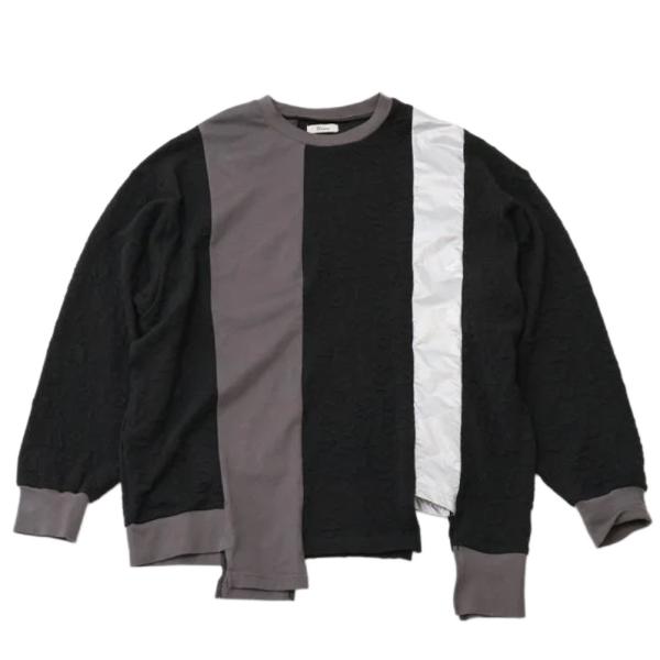 長袖Tシャツ "ユニカ" ぽこぽこナンバー切替tee チャコール(11)