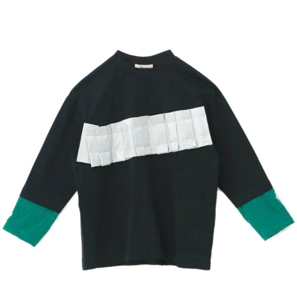長袖Tシャツ "ユニカ" メタリックフォールド tee ブラック(4)
