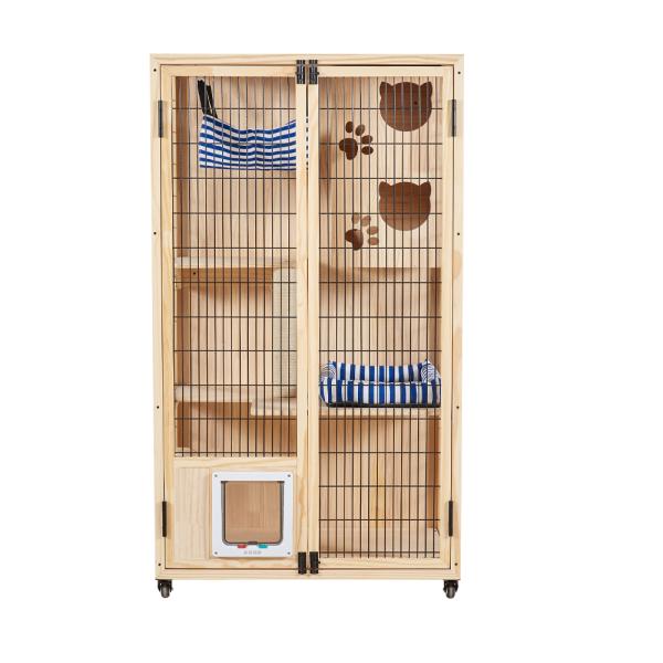 キャットケージ 天然木 無垢材 猫 キャットハウス 一軒家 大型