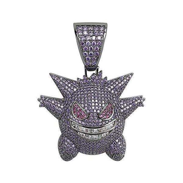 Rockyuブランド ポケモン ゲンガー ネックレス メンズ 人気 ジルコニア 18k金メッキ 紫 パープル 悪魔 ペンダント ヒップホップ Millionaire Shop 通販 Yahoo ショッピング