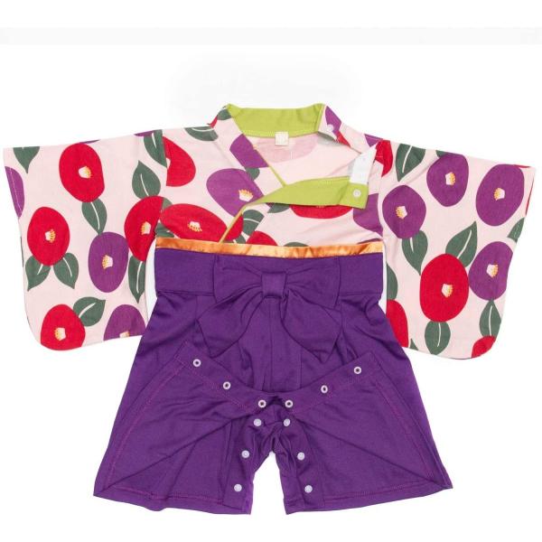 キョウエツ 袴ロンパース ロンパース ベビー 袴 女の子 60 椿 ピンク Sagaretxe Net