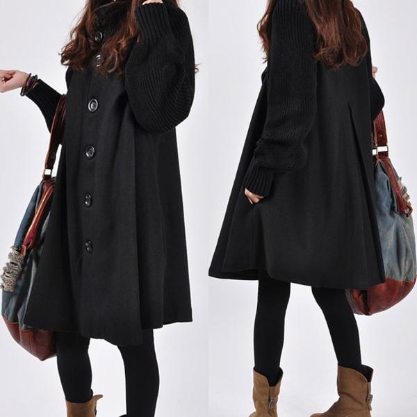 異素材 ハイネック襟 ラグラン袖 暖かい 秋冬 コート Buyee Buyee Japanese Proxy Service Buy From Japan Bot Online