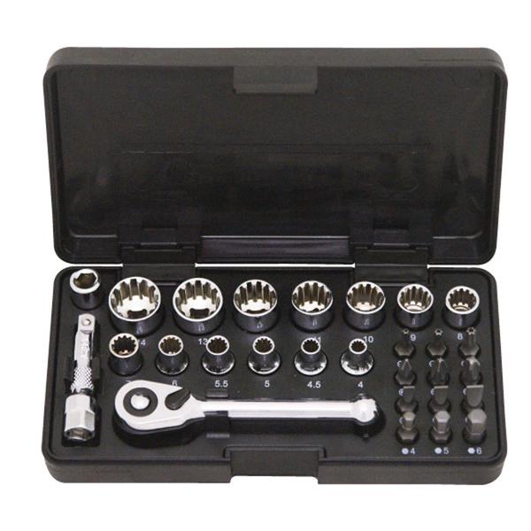 SIGNET 22038 1/4DR スプラインソケット&ビットセット 28PC