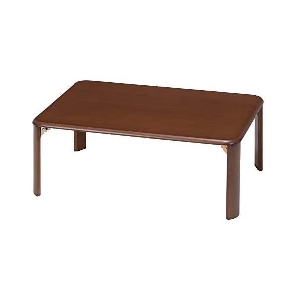 不二貿易 ローテーブル 折りたたみテーブル 9060 ダークブラウン 40135