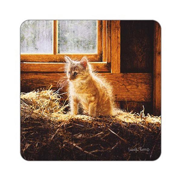 デスクやコーヒーテーブルにかわいい猫のコースター飾っても素敵なインテリアに■アーティスト：Sueellen Ross■約9.5cm*9.5cm*0.3cm■熱や水に強く裏面はコルクが貼られています■輸入国：アメリカ　生産国：アメリカ■メーカ...