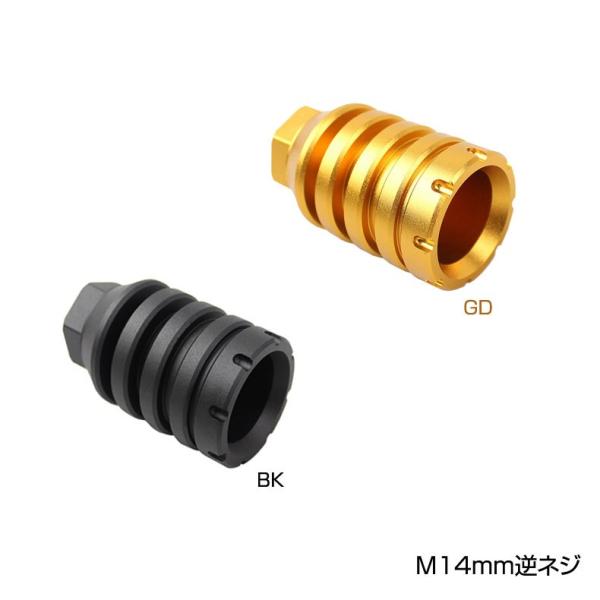 SLONG Airsoft 4�X���b�g FAT�t���b�V���n�C�_�[ M14mm�t�l�W BK GD