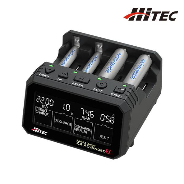 他サイト： HiTEC 単4 単3 バッテリーチャージャー 充電器 放電器 AA/AAA Charger X4 Advanced EX AA/AAA チャージャー X4 アドバンス EX 44308-B 送料無料の商品画像