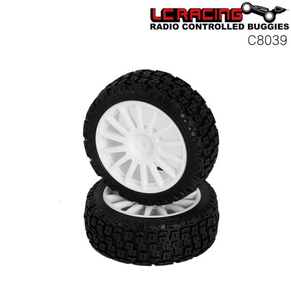 LC RACING RCカー C8039 1/10 ラリータイヤホイールセット 12mmHEX 2個