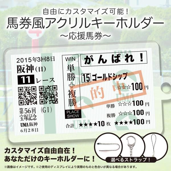 馬券風 アクリルキーホルダー 応援馬券デザイン 名入れ対応 オリジナル
