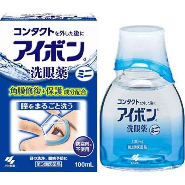 【第3類医薬品】アイボンdミニ 100mL 小林製薬【特徴】・コンタクトレンズを使用していると、目の表面に汚れが付きやすくなり、目の傷の原因になることがありますアイボンｄはそんなコンタクトの瞳のことを考え、角膜修復成分、角膜保護成分を配合し...