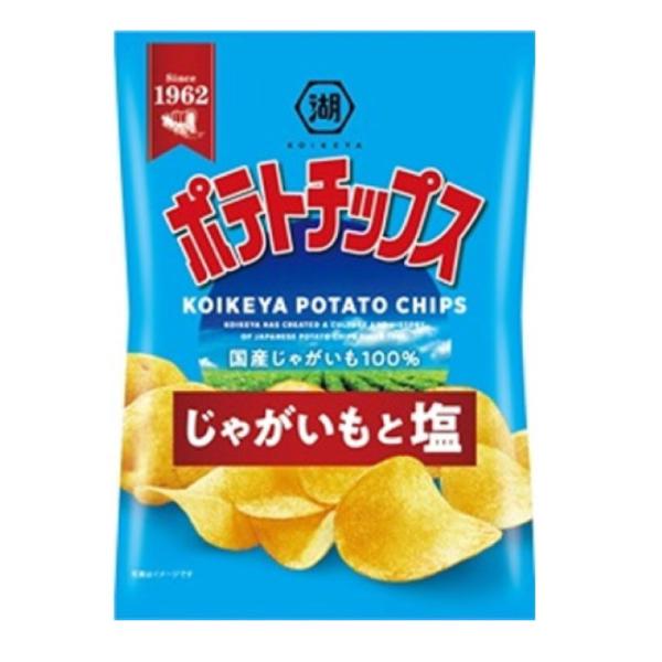 湖池屋　ポテトチップス じゃがいもと塩　55g　T4901335118971　湖池屋　ポットチップス　国産じゃがいも100％　スナック菓子　おやつ　軽い食感 爆買