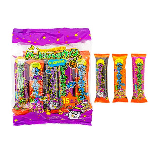 やおきん ハロウィン ふ菓子 15本入 駄菓子 T4903013018993 お菓子 ふがし 駄菓子 麩菓子 駄菓子 お菓子 配り 子供 お菓子 イベント 景品 子ども会 パーティー