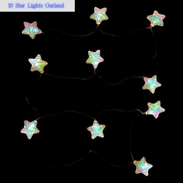 10球 ウォームホワイトLEDスターライト｜ミラーボール風 星型