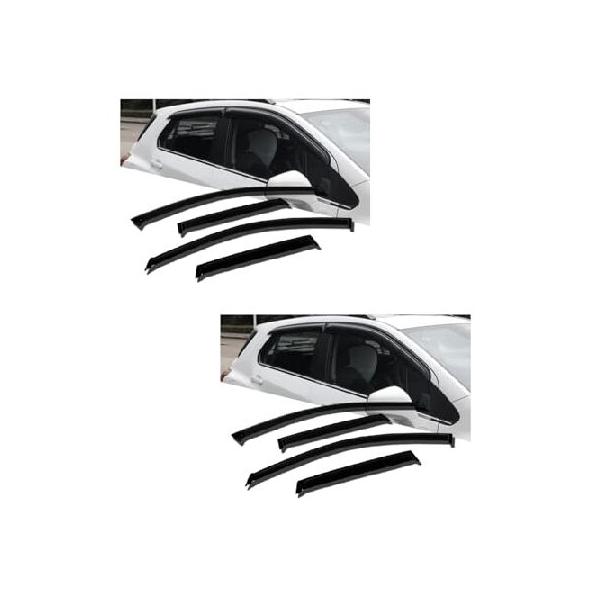 SHZG 8 Pieces - Sun Rain Wind Deflectors Door Window Visors Outside Mount Channe