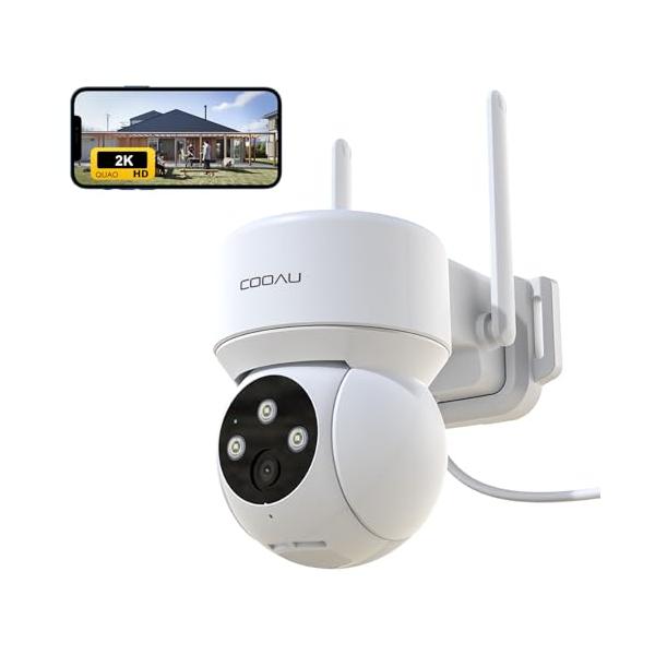 COOAU 防犯カメラ 屋外 ワイヤレス/wifi 自宅見守りカメラ 防犯カメラ 屋外 WiFi/ワイヤレス 完全無線 電池式 監視カメラ