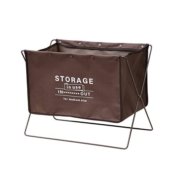 他サイト： ベストコ 荷物置き 折りたたみ 幅47×奥行28×高さ37cm ブラウン セルフ・フロアーラック M 手荷物収納 ND-6122の商品画像