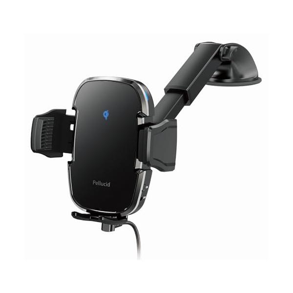他サイト： ペルシード(Pellucid) 車内用品 車載スマホホルダー 高速ワイヤレス充電 Qi正規認証品 自動開閉 キャパシタ内蔵 ロングアーム ローポジシの商品画像