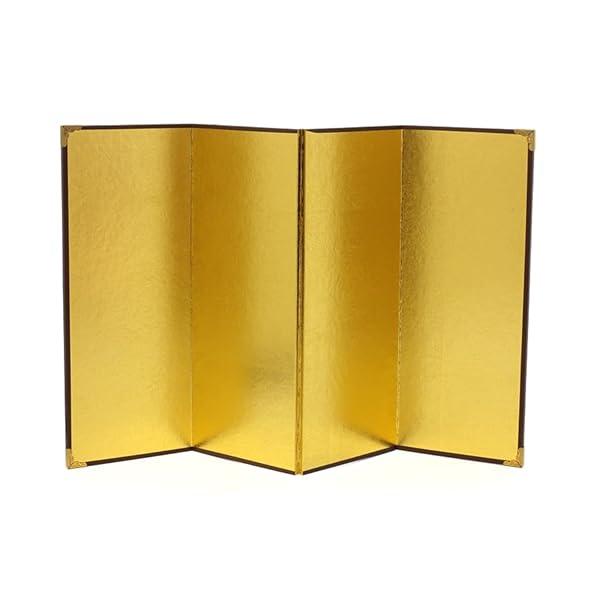 他サイト： ミニ金屏風 4曲 (大) 255×425mm 金無地 C516の商品画像