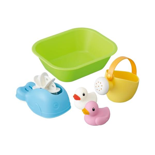 他サイト： トイローヤル やわらかおふろでデラックスセット (水遊び/お風呂遊び) 抗菌 防カビ加工 (洗面器/水車/じょうろ/アヒルのお人形) やわらかい素材の商品画像
