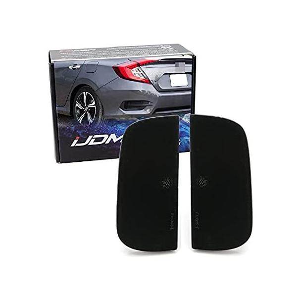 iJDMTOY スモークレンズ リアバンパーリフレクターレンズ 2016-21 ホンダ シビック セダン/クーペ第10世代 OE-Spec LH RH好評販売中