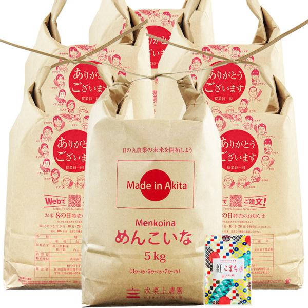 米 お米 めんこいな 精米 30kg（5kg×6袋） 白米 秋田県産 農家直送 古代米お試し袋付き 令和7年産