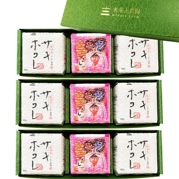 米 ギフト お中元 内祝 お返し 御礼 御祝 詰め合わせ サキホコレ 300g（2合）× 3個 3箱セット キューブ型 真空パック 秋田県産 令和7年産