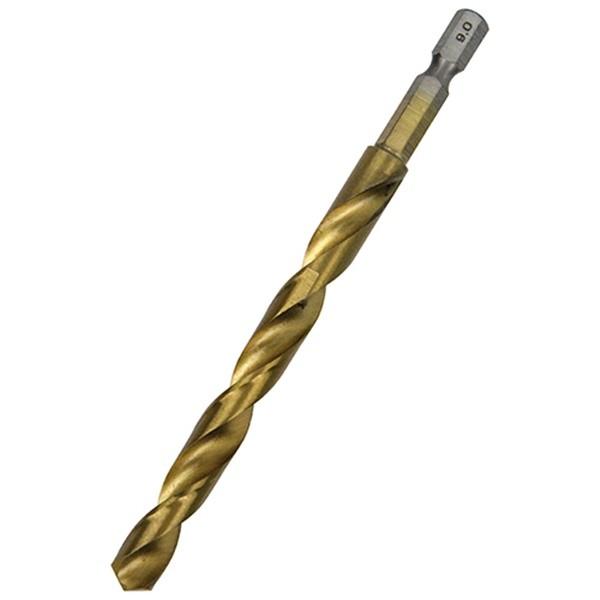 【取寄品】【メール便】[先端工具 鉄工アクセサリ 六角軸ドリル]SK11 六角軸Tin鉄ドリル 普通 9.0mm 4977292328944使い慣れたサイズ、ハイス鋼クロスシンニング刃先で食い付き抜群の適長鉄ドリルです。鉄、木、樹脂、軽金属...