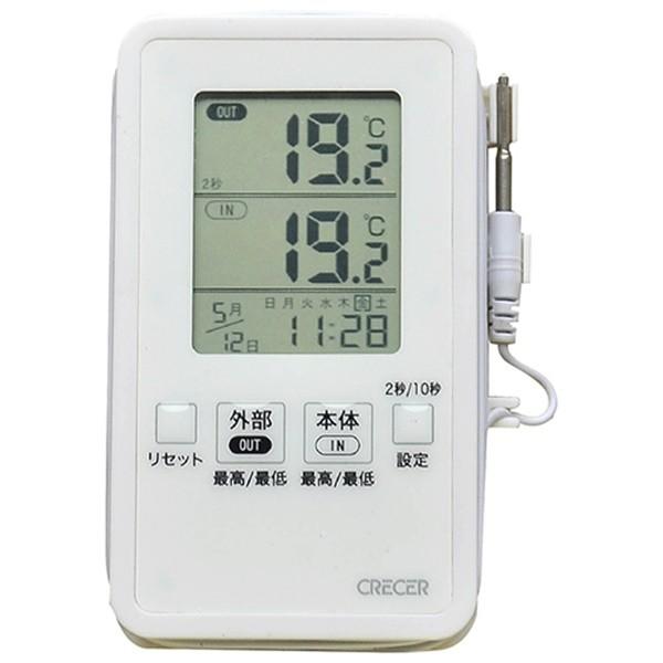 メール便】CRECER デジタルIN-OUT温度計 AP-09Wボウテキガタ
