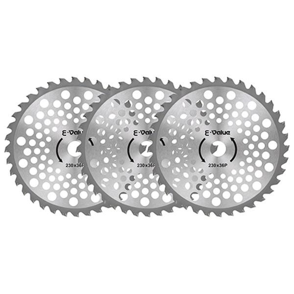 【取寄品】[草刈機 草刈り機 刈払機 替え刃]E-Value 軽量タイプチップソー 3枚組 4977292643924軽量タイプのチップソーがお得な3枚組です。■特長・軽量で楽に作業が行なえます。■仕様・230mm・3枚組・寸法：230×2...