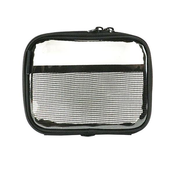 【取寄品】【メール便】[収納ケース 工具差し]透明なので中身が一目でわかるポーチです。■用途工具、アウトドア用品、釣り具など小物の収納に■機能便利なメッシュ内ポケット付きです。■仕様サイズ：125X160mmカラー：ブラック■原産国中国※改...