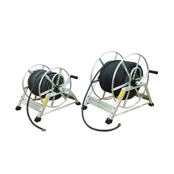 軽量アルミ高圧ホースリール＋クラレ高圧ホース50m付きセット [巻取り