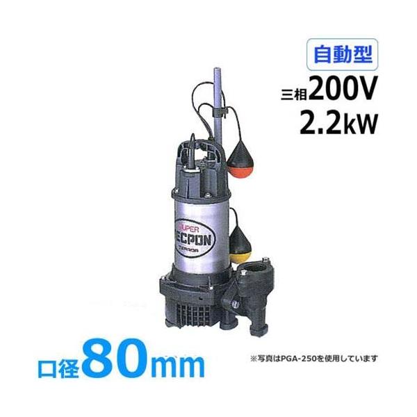 寺田ポンプ 水中ポンプ PGA6-2200 (三相200V/2.2kW/自動型