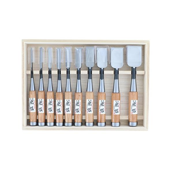 高儀（TAKAGI） 新光弘 追入のみ10本組(ヤスキ鋼)赤樫柄 木箱入