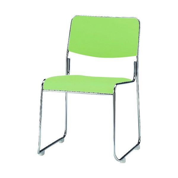 TOKIO スタッキングチェア メッキ脚タイプ ビニールレザー リーフ