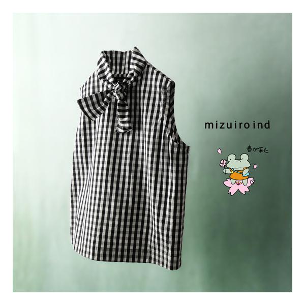 mizuiroind / ミズイロインド ギンガムチェック タイシャツ 1-230008
