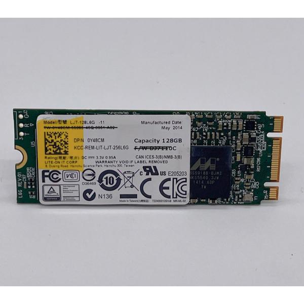 Lite-On製 SSD 128GB M.2 2260 Solid State Drive 【中古】動作確認済■スペック・型番:LJT-128L6G-11・MPN:0Y48CM・F/W:DJ7110C・サイズ:2260・データ削除済み・未フ...
