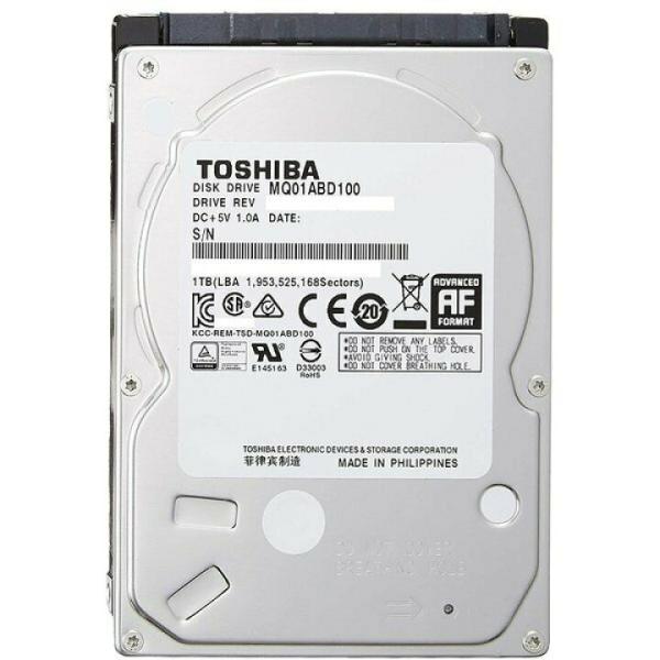 【仕様】・メーカー名：東芝・型番：MQ01ABD100・容量：１TB・フォームファクター：2.5インチ・インターフェース：Serial ATA300・回転数：5400 rpm・キャッシュ：8MB・厚さ：9.5 mm・ディスク枚数：2枚・平均...