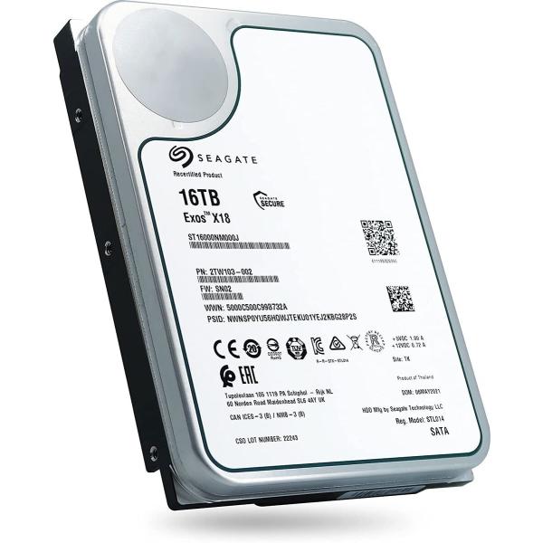 内蔵型ハードディスクドライブ Seagate Exos X18 16TB ST16000NM000J HDD Seagate（シーゲイト） Seagate ST16000NM000J ExosX18 3.5