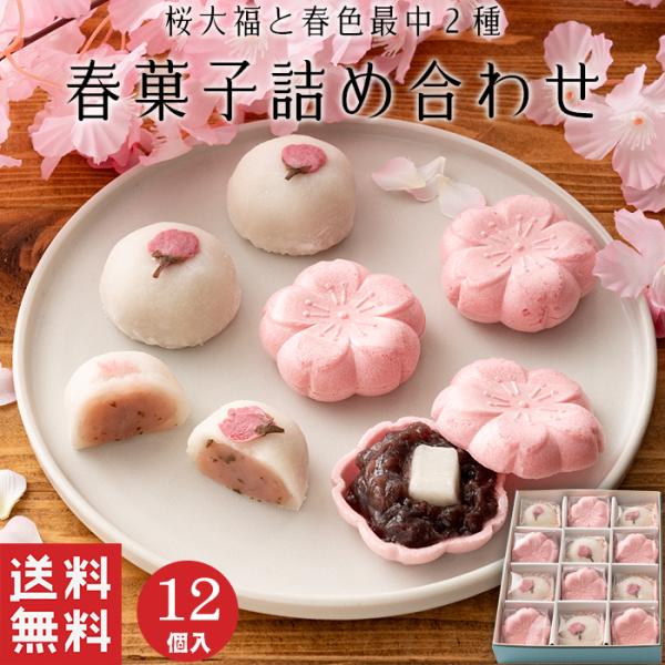 「桜大福」、「春色最中」が半々に入った詰め合わせです。桜大福…柔らかい大福餅に中は桜あん。桜の花びらを添えております。春色最中…桜の葉を練り込んだ最中に粒あんと求肥餅。 ■特定原材料等無し※アレルギー該当成分は原材料にてご確認ください。■保...