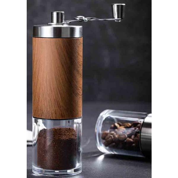 コーヒーミル　木目調 ガラス　アウトドア