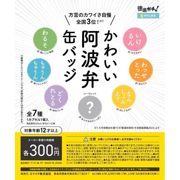 かわいい阿波弁缶バッジ 徳島 四国 缶バッジ ご当地グッズ お土産 数量限定