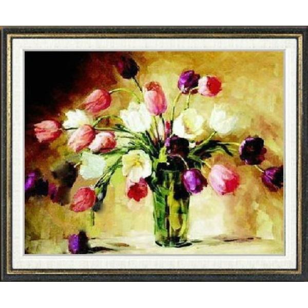 油絵 チューリップ チューリップの絵。花の絵。チューリップの壁アート。オリジナル