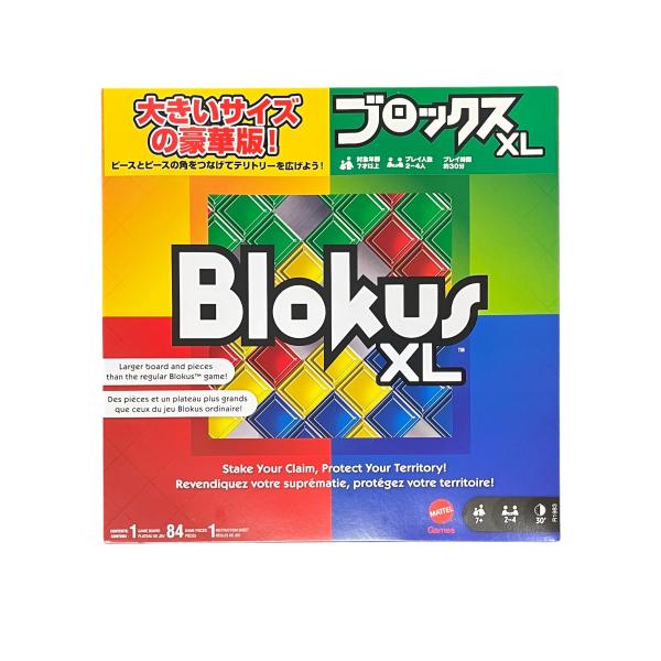 ブロックスと同じルールで、ピースとボードが大きくなり、より豪華に!2-4人で遊ぶことができ、家族皆で楽しめます。各色22個の形の違うピースを交互に置いていく陣取りゲームで、最後に自分のピースをたくさん置いた人が勝ち。リニューアルに伴い、パッ...