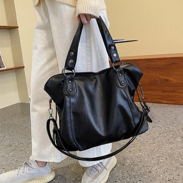 3color レディース ソフトレザーバッグ PUレザーベーシック