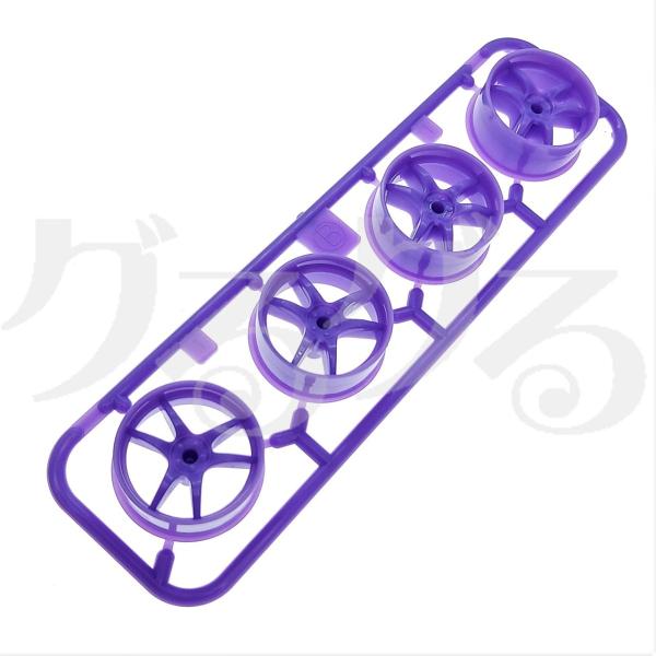 ミニ四駆 タミヤ 【Bパーツ】 大径ホイール Vスポーク パープル バラ