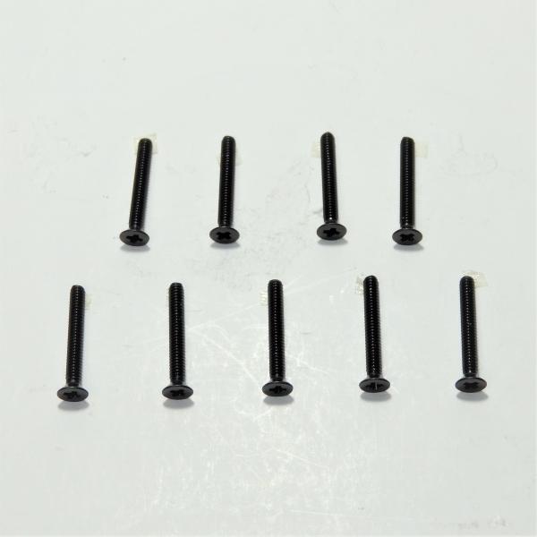 ノーブランドの汎用皿ビス（ブラック）です。タミヤ純正品（95415）ではありません。タミヤ主催の公式大会、及びミニ四駆公認競技会規則に基づくレースにはお使いいただけません。ビスサイズ：M2 x 15mm材質：ステンレス　入り数：9本入り※日本製