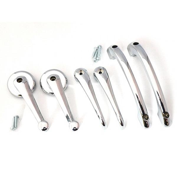 ローバーミニ/クラシックミニ クロームメッキハンドル 3点セット