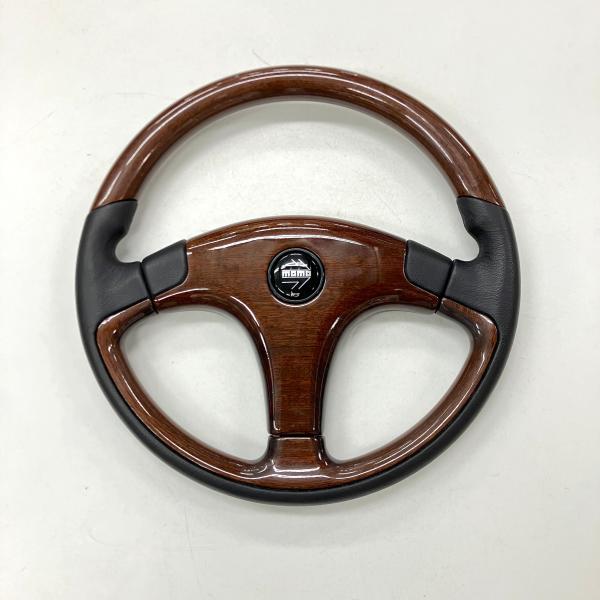 現品 momo プレスティージ ウッド/レザー ステアリング : ミニ 現品 momo プレスティージ ウッド/レザー ステアリング : ミニ