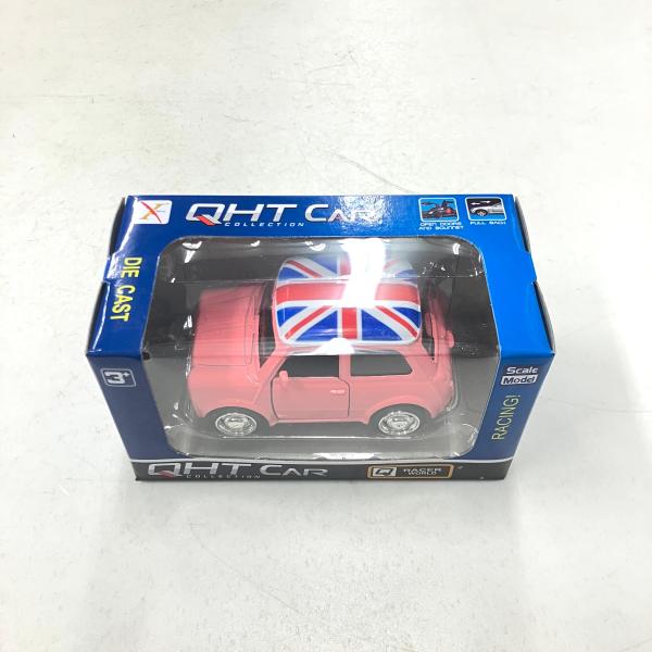 現品 QHT CAR COLLECTION クラシックミニ プルバックカー ピンク